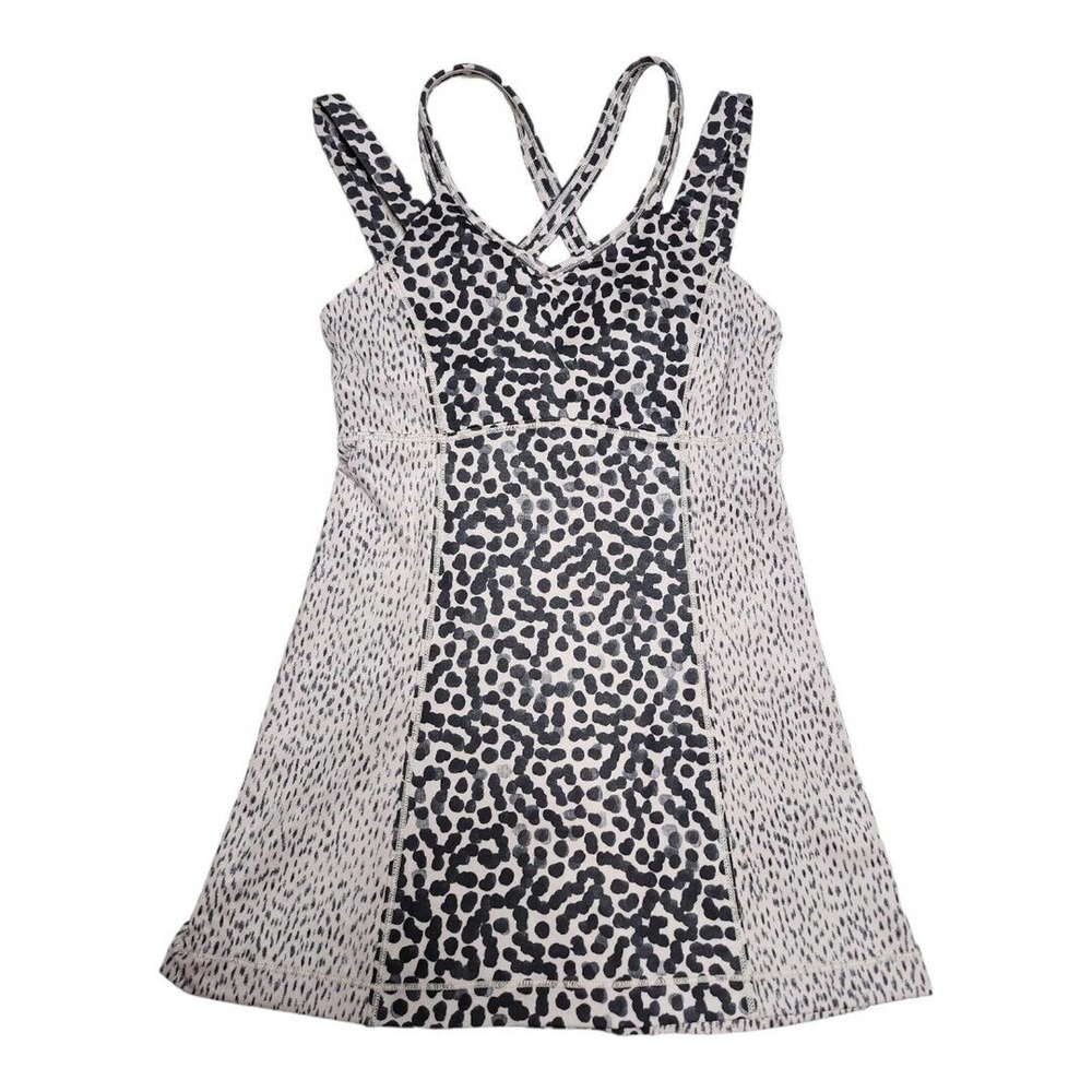 NWOT Lululemon Happy Strappy Tank Ace Spot Grain Black Dottie Dash Sz 4 Run Yoga